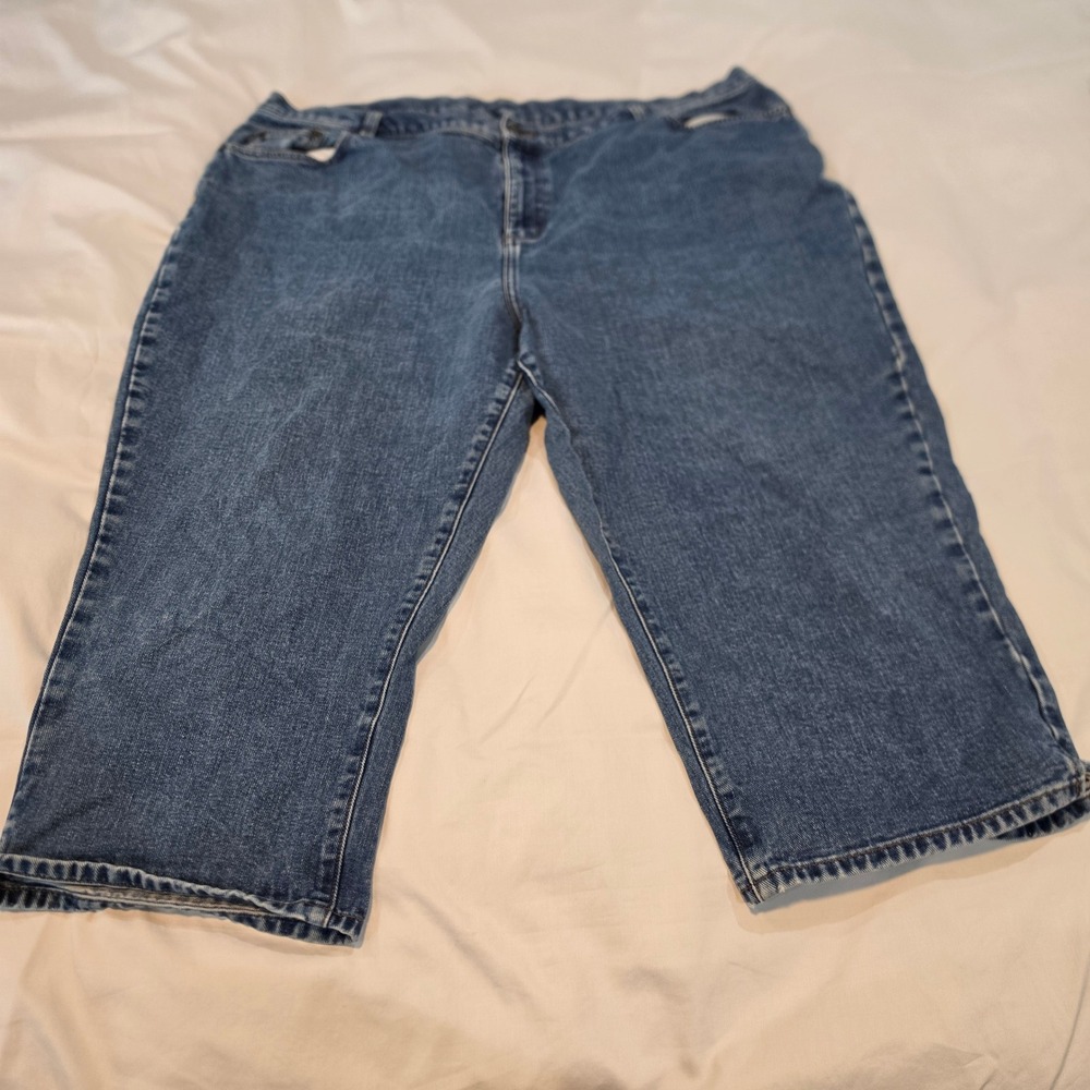 Lauren Ralph Lauren Denim Capris Womens 20W Blue Excellent High Rise Cropped